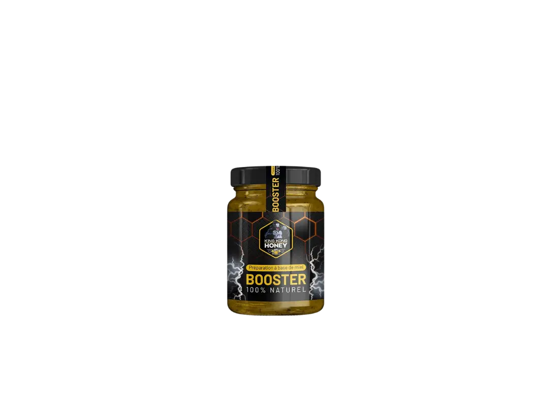 Pot de King Kong Honey Booster, préparation à base de miel 100 % naturel.